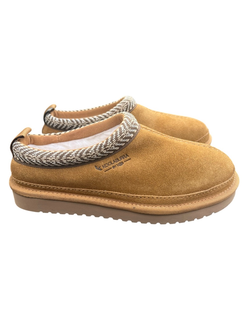 Koolaburra by UGG Burree Slippers Womens 5 Chestnut Suede Shearling Clogs Shoes